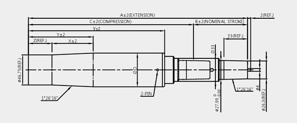 2-Stage Gas Lift Cylinder Specifications