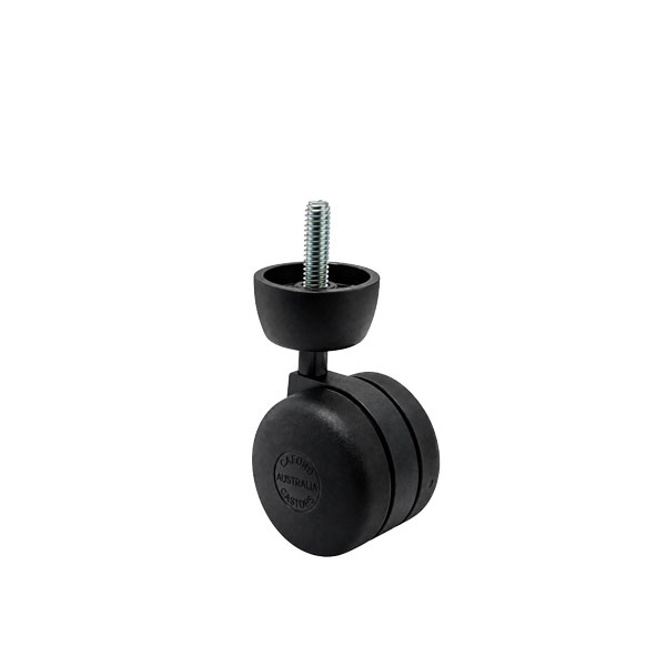 Bed Leg On Castor Wheel - Screw In - 75mm High