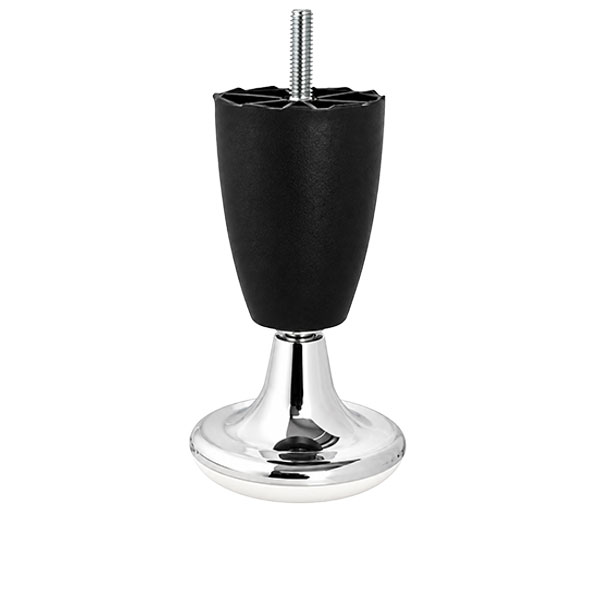 Bed Leg on Chrome and White Glide Foot - 130mm Height