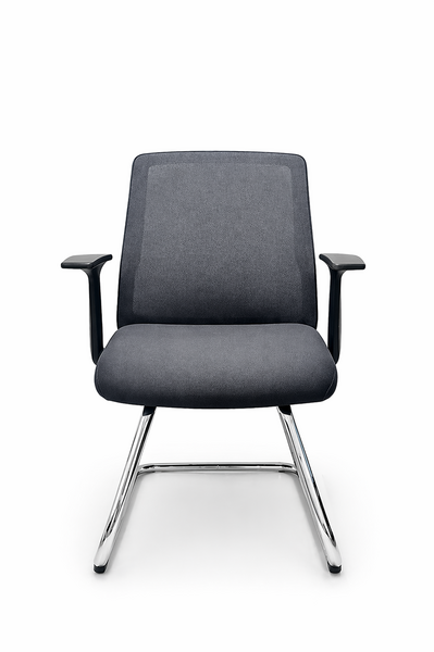 Black Mesh Back Sled Chair