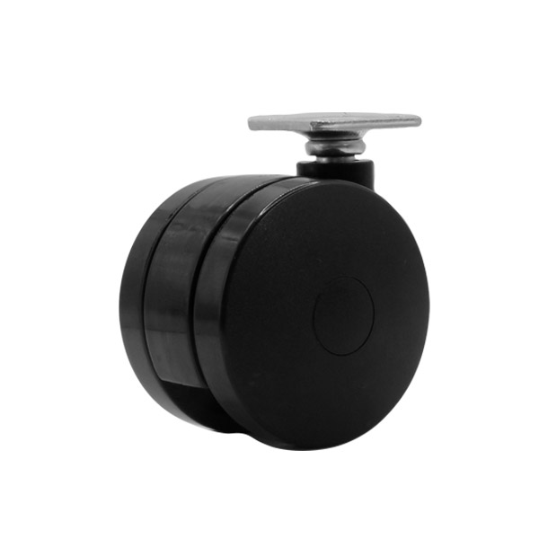 75mm Twin Wheel Castor - Plate Fitting and Screws