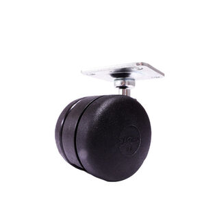 42mm Twin Wheel Castor - Plate Fitting and Screws