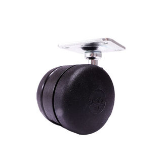 50mm Twin Wheel Castor - Plate Fitting and Screws