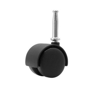40mm Hooded Twin Wheel Castor - Grip Neck and Socket - Timber Fitting