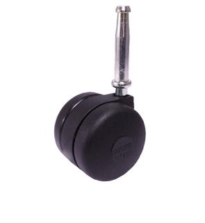 42mm Twin Wheel Castor - Grip Neck & Socket - Timber Fitting