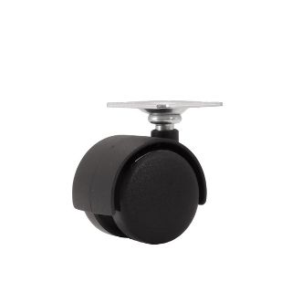 40mm Hooded Twin Wheel Castor - Plate Fitting and Screws