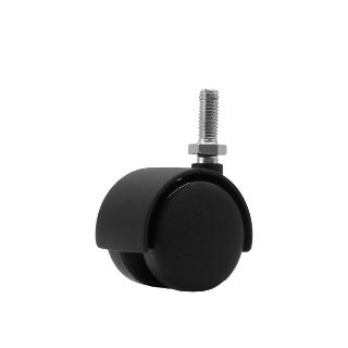 40mm Hooded Twin Wheel Castor - Screw-In Thread and Nut