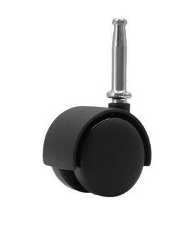 50mm Hooded Twin Wheel Castor - Grip Neck and Socket - Timber Fitting