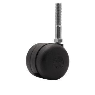 50mm Twin Wheel Castor - UNF Thread and Expanding Socket - Tube Fitting