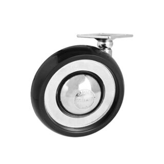 100mm Metal Ball Castor with PU Tyre - Plate Fitting and Screws