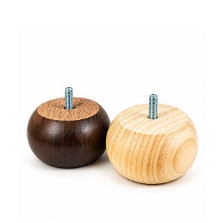 Wooden Round Bun Foot | Sofa Legs - Stained and Natural