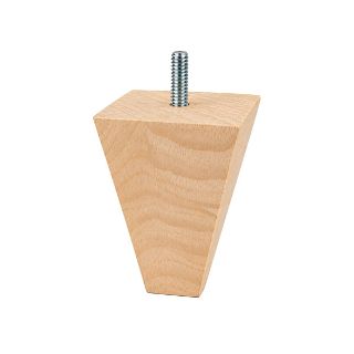Unstained Wooden Furniture Leg - Square Tapered - Height 105mm