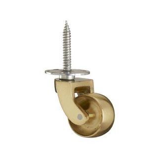 Brass Castor with Screw Plate - 38 and 25 mm Diameter Wheels